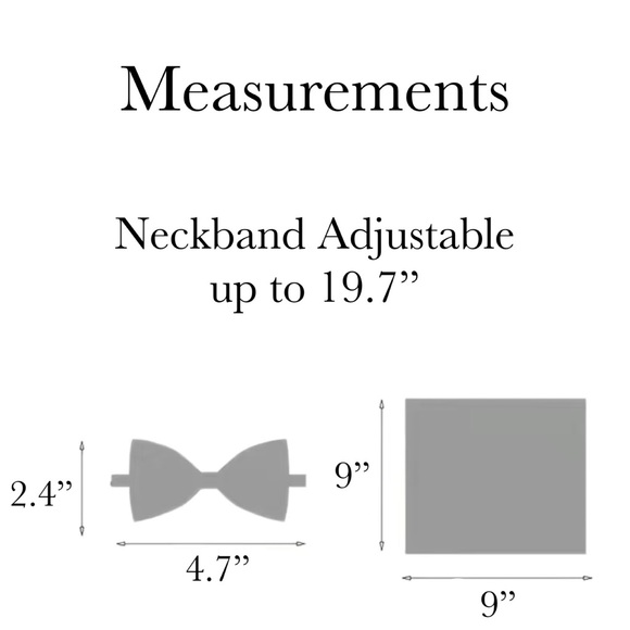 Blue Floral Butterfly Bow Tie and Pocket Square - Picture 16 of 16